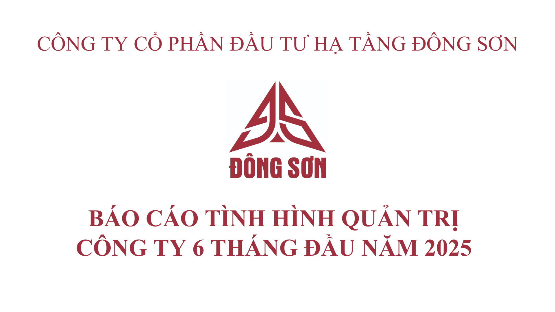 BÁO CÁO TÌNH HÌNH QUẢN TRỊ CÔNG TY 6 THÁNG ĐẦU NĂM 2025